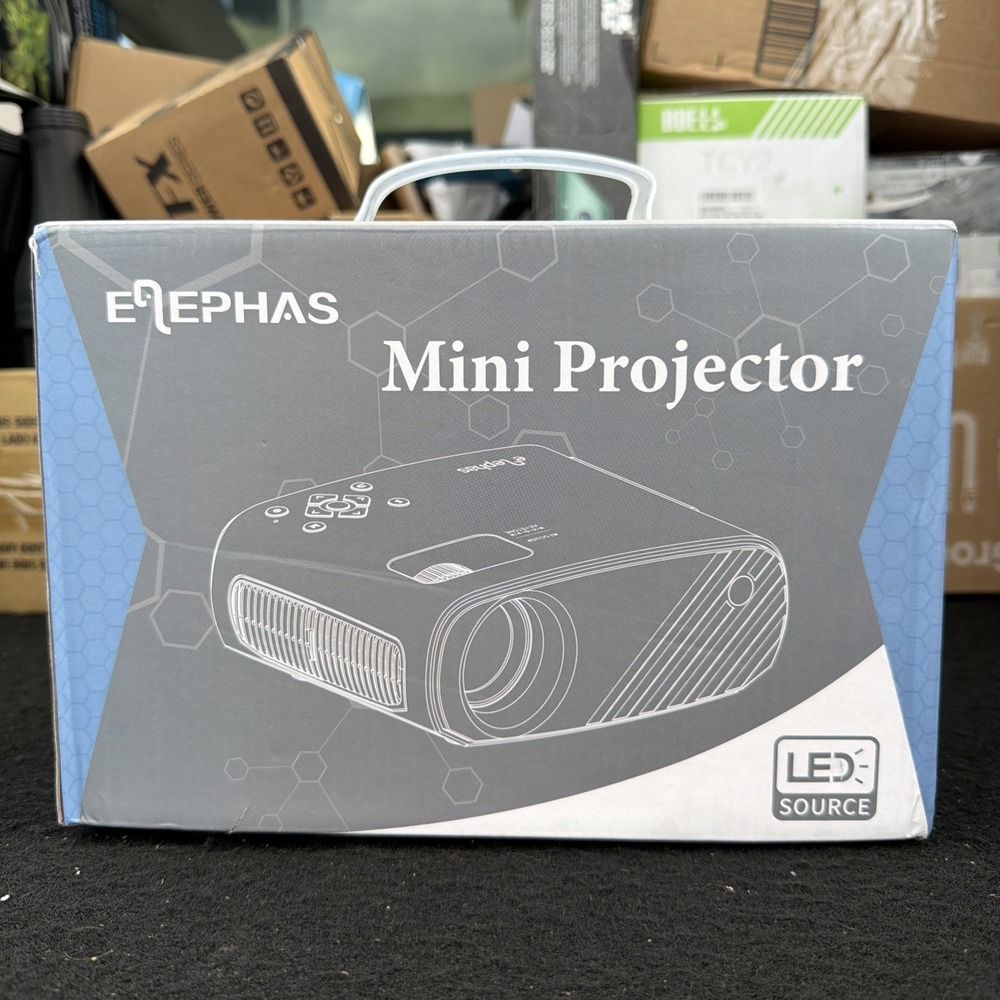 ELEPHAS Mini Projector for iPhone, 2023 Upgraded‎ 1080P HD, 8000L - WHITE